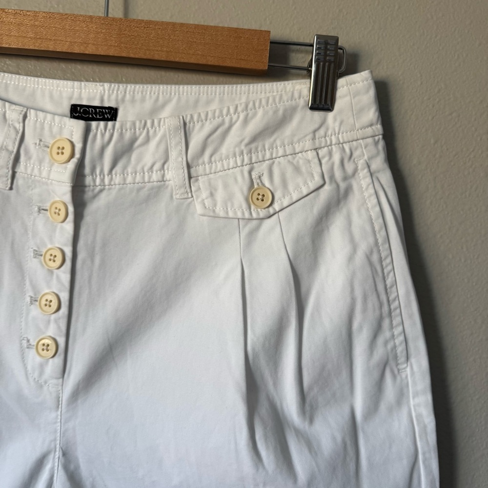 J. Crew White High-Waist Pleated Shorts - Picture 4 of 7